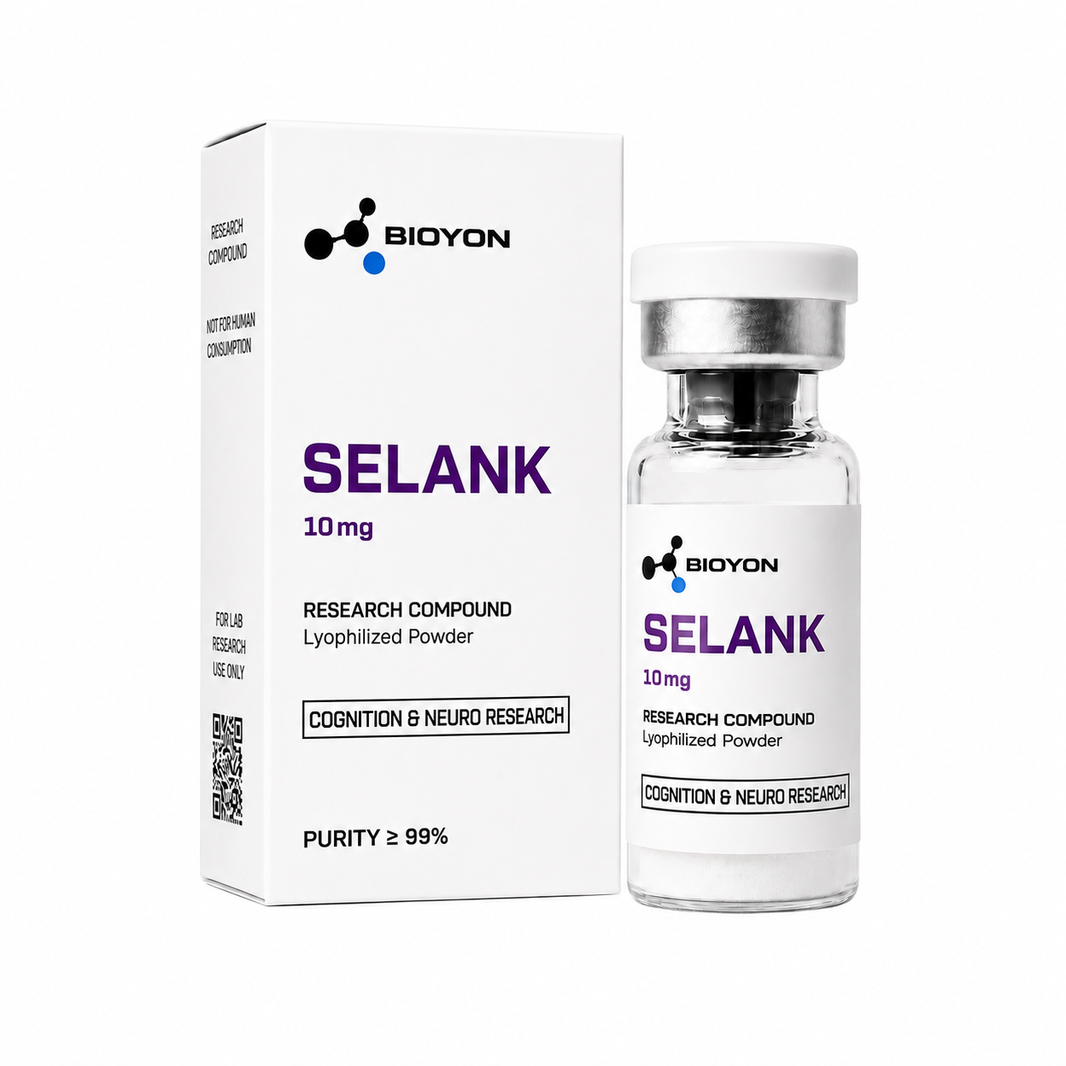 BIOYON Selank – Flasche und Verpackung auf reinweißem Hintergrund